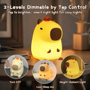 Capybara Night Light,Cute Tangerine LED Squishy Novelty Animal Night Lamp,Dimmable Soft Silicone Nursery Nightlight for Kids, Rechargeable Bedroom Touch Lamp, Dorm Decor, Baby Boys Girls Gift by TinyTreasures Baby Boutique