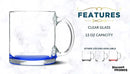 Libbey Clear Glass Coffee Mugs 13 oz. Set of 10, Bulk Pack - Perfect for Coffee, Tea, Espresso, Hot Cocoa, Other Beverages - Blue Bottom by TinyTreasures Baby Boutique