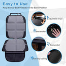 Car Seat Protector 2 Pack Baby Car Seat Covers with Mesh Pockets & Non-Slip Backing 600D Durable Seat Protector Under Baby Car Seat (Gray, Standard) by TinyTreasures Baby Boutique