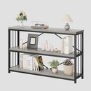 LVB Farmhouse Entryway Table, Metal Wood Console Table for Hallway, Industrial Rustic Sofa Table with 3-Tier Storage Shelf, Modern Entry Table for Foyer Front Home Living Room, Light Grey Oak, 47 inch by CozyNest Decor