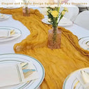 12 Pack Mustard 10FT Cheesecloth Table Runner Rustic Gauze Fabric Cheese Cloth Table Runner for Wedding Bridal Baby Shower Table Decor Boho Sheer Birthday Party Table Decorations 20 x 120 Inch Long by CozyNest Decor