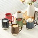 Hasense Porcelain Coffee Mugs Set of 6, 15 Ounce Large Ceramic Coffee Cups Set with Handle for Latte, Tea, Cocoa and Hot Chocolate, Colorful Coffee Mugs for Men and Women, Microwave Safe by CozyNest Decor