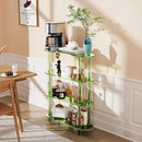Clear Bookshelf, Acrylic Bookcase with Open Book Shelf Console Table for Entryway Office (4 Tier Green) by CozyNest Decor