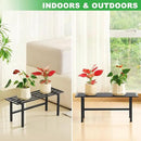 2 Pack Metal Plant Stand Outdoor Plant Shelf Indoor,1 Tier Heavy Duty Plant Stands for Multiple Plants,26" L x 10.12" H x 8.75" W,Black