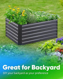 Quictent Galvanized Raised Garden Bed 4x3x2ft Tall Garden Bed Extra Height 22.4" Hold 24cft Soil Outdoor Heightened Planter Box for Deep Root Vegetables Herbs Tomato Cage Included, Dark Grey by GreenHaven Gardens