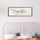 And So Together They Built A Life They Loved Framed Wood Farmhouse Sign - 32'X12' Master Bedroom Above Bed Wall Art for Love Sign Decor by CozyNest Decor