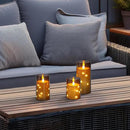 Aignis Flickering Flameless Candles Battery Operated Candles LED Candles with Remote Timer for Home/Wedding/Birthday/Holiday Decor, Grey 3D Flame Set of 3 (D3 xH4 5" 6") by CozyNest Decor