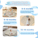 Baby Play Mat, Oversize Shell Tummy Time Mat with 6 Detachable Baby Activity Toys, Baby Gyms & Playmats for Babies 0-6 Months, Baby Mat for Floor Newborn Baby Shower Gifts (Beige) by TinyTreasures Baby Boutique