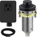 SinkTop Air Switch Kit (Long Full Brass Button) for Garbage Disposal, Cordless Matte Black by CozyNest Decor