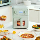 BUYDEEM F51 8-in-1 Air Fryer 4.2QT, Retro Countertop Airfryer Oven with Visible Window, Shake Reminder, One-touch Control with LCD Display, Cozy Greenish by CozyNest Decor