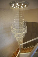 Flashing God D32 x H79'' Modern Crystal Chandelier for High Ceiling Large Foyer Chandeliers Large Raindrop Chandelier for Foyer Living Room Entryway Staircase Villa by CozyNest Decor