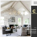 18 Light Nickel Living Room Chandelier High Ceiling Foyer Candle Chandelier Large Modern 59in Metal Chandeliers Hanging Light for Master Bedroom Dining Room Light Fixture Over Table by CozyNest Decor