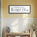Welcome To Our Beautiful Chaos Sign Wall Decor Framed Wood 32X12 Inch For Rustic Home Living Room Entryway Bedroom Hanging Art (Wood) by CozyNest Decor