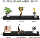 Sorbus Floating Shelves for Wall - 35 Inch Long Bathroom Shelves, Wall Decor for Bedroom, Kitchen, Living Room & Book Storage - Mounted Floating Shelf with Invisible Brackets (Black, 3 Pack) by CozyNest Decor