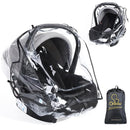 Car Seat Rain Cover Universal, Food Grade EVA, Waterproof Weather Shield for Infant Car Seat with Storage Bag, Baby Car Seat Stroller Rain Cover Features Side Ventilation, Quick-Access Roll-Up Door by TinyTreasures Baby Boutique