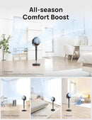Dreo Fan for Bedroom, 120° Oscillating Standing Fans, Quiet Floor Fan with DC Motor, 100ft Pedestal Fans for Room, 9 Speeds, 4 modes, 20dB, 120° Manual Vertical, 37-42" Adjustable Height, 9H Timer by CozyNest Decor