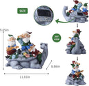Upgraded Size Solar Garden Outdoor Statues Three Gnomes having party on turtle with 7 LED Solar Figurine for Lawn,Patio,Balcony,Yard Decor Unique Housewarming Gift, for grandfather, Father,Grandma,Wen by CozyNest Decor