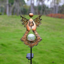 Solar Garden Stake Lights – Metal Angel Solar Warm White LEDs Stake Light Memorial Gift - Solar Angel Lights Perfect as Angel Remembrance Gifts & Sympathy Gifts by GreenHaven Gardens