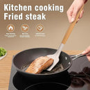 Silicone Cooking Utensils Set - Silicone Kitchen Utensils for Cooking Wooden Handles, 446°F Heat Resistant Kitchen Utensil Spatula Sets w Holder, Gadgets for Non-Stick Cookware BPA FREE (Khaki) by CozyNest Decor