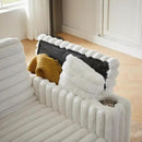 57-Inch Velvet Full Size Sleeper Sofa Couch with Pullout Bed,Convertible Pull Out with Golden Decorative Strip and Adjustable Backrest for Small Spaces,Apartment, Guest Room, RV (1109White) by CozyNest Decor