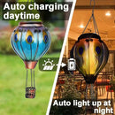 2PC Hot Air Balloon Solar Lantern with 2PC Shepherd Hook, Flickering Flame Hanging Solar Lanterns Outdoor Lights Waterproof Lanterns for Garden Patio Yard Party Decor (Peacock Feather Blue) by GreenHaven Gardens