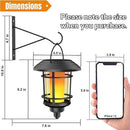 Dynaming 4 Pack Solar Flame Wall Lanterns Outdoor, Solar Powered Wall Mounted Sconce Lights, Flickering Flame LED Light Auto On/Off Hanging Lights, Waterproof for Garage Stair Patio Porch Yard by CozyNest Decor