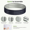 Round 4x4x1 FT Galvanized Raised Garden Bed Kit, Large Metal Planter Box for Outdoor Gardening, Garden Bed for Vegetables Flower Herb(Midnight Gray) by GreenHaven Gardens
