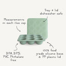 mushie Silicone Baby Food Freezer Tray with Lid | 9 Cups x 1.5oz | BPA Free Storage Container (Cambridge Blue) by TinyTreasures Baby Boutique