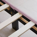 Livinia Twin Size Elton Velvet Platform Bed, Upholstered Bed Frame with Vertical Channel Tufted Headboard Footboard, Strong Wood Slats, No Box Spring Needed, Pink (Twin) by CozyNest Decor