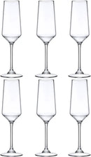 Amazing Abby - Stella - 8-Ounce Unbreakable Tritan Champagne Flutes (Set of 6), Plastic Wine Glasses, Reusable, BPA-Free, Dishwasher-Safe, Perfect for Poolside, Outdoors, Camping, and More by CozyNest Decor