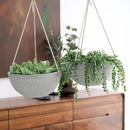LA JOLIE MUSE Hanging Planters for Indoor Plants, Medium Hanging Planters with Drain Holes, Outdoor Hanging Flower Pots, Storm Gray, Honeycomb (10 Inch, Set of 2) by CozyNest Decor