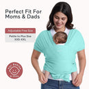 Momcozy Baby Wrap Carrier, Ergonomic Infant Slings for Newborn to Toddler 8-35 lbs, Adjustable Baby Wrap for Adult Fits Sizes XXS-XXL, Easy to Wear Baby Carriers, Lake Blue by TinyTreasures Baby Boutique