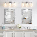 Crushed Diamond Decorative Wall Mirrors, 24x36 Inch Rectangle Living Room Mirrors for Wall Decor, Modern Glam Bathroom Dining Room Entryway Mirror Silver by CozyNest Decor