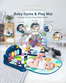 dearlomum Baby Play Mat Baby Gym,Funny Play Piano Tummy Time Baby Activity Mat with 5 Infant Sensory Baby Toys, Music and Lights Boy & Girl Gifts for Newborn Baby 0 to 3 6 9 12 Months（New Blue） by TinyTreasures Baby Boutique