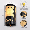 Black Wall Sconces Set of Two,Bear Metal Yellow Parchment Rustic Wall Sconces,Farmhouse Hallway Wall Light Fixtures,Industrial Wall Mount Lamp,Indoor Wall Lamps for Living Room,Bedroom,Porch by CozyNest Decor