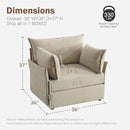 Oversized Accent Chair, Upholstered Modern Sofa Chair with Removable Backrest & Detachable Cover, 24.5" Deep Seat Large Reading Armchair for Living Room Bedroom Office - Chenille Beige Set of 2 by CozyNest Decor