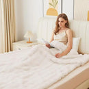 Light Beige Twin Fuzzy Faux Fur Throw Blanket for Couch Bedroom Living Room Furry Soft Fluffy Bed 60x80 Thick Warm Blanket for Winter Home Gifts 860 GSM by CozyNest Decor