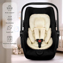 Infant Car Seat Insert for Newborn Girls Boys, Summer Mesh Baby Carseat Head Support with Strap Pads, Soft Reversible Baby Car Seat Insert Cushion Pad for Car Seat, Stroller, Bouncer, Swing, Beige by TinyTreasures Baby Boutique
