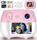 Kids Instant Print Camera Selfie Function - Front Rear Dual Kid Camera with 1080P Video for Girls Ages 3-12, Toddler Portable Travel Print Digital Camera for 3 4 5 6 7 8 9 10 11 12 Year Old Pink by TinyTreasures Baby Boutique