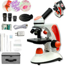 Mental Compound Microscope for Kids Students Adults,40X-2000X, Experience Kits for Home Education,School Laboratory with Phone Adapter by TinyTreasures Baby Boutique