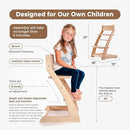 FORNEL Scandinavian Wooden High Chair | The Adjustable Grow-with-Me Chair, A Smart Alternative to Stokke | Perfect for Modern, Minimalist Kitchens (Natural & White) by TinyTreasures Baby Boutique
