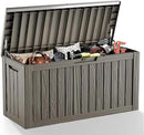 81 Gallon Outdoor Storage Box Waterproof, UV Resistant Resin Deck Box with Hydraulic Rod, Lockable Design and Enhanced Durability for Patio, Garden, and Poolside Use by GreenHaven Gardens