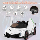 Costzon Ride on Car, Lamborghini Licensed 12V Battery Powered 4WD Sports Car with Remote Control, 3 Speeds, Hydraulic Doors, LED Lights, Towing Wheel, Horn, Music, Electric Vehicle for Kids Aged 3-8 by TinyTreasures Baby Boutique