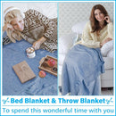 Oversized Turkish Beach Towel Blanket XXL Cotton Sandproof Towels Boho Woven Extra Large Big Sand Free Giant Throw Thick Blankets Huge Quilt XL Picnic Camping Necessities Cloud For Adult Gifts Blue by TinyTreasures Baby Boutique