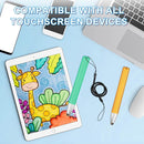 2pcs Kid-Friendly Stylus Pens for Touch Screens, Tablet Stylus Pen with Spring Cord Universal Touch Screen Capacitive Crayon Stylus Green Orange by TinyTreasures Baby Boutique