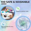 12 Color Watercolor Paint for Kids, 12 Pack Washable Water Color, Classroom Set, Woodbrushes Included by TinyTreasures Baby Boutique