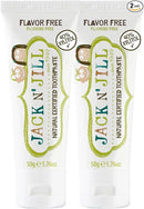 Jack N' Jill Natural Toothpaste for Baby and Infants - Fluoride Free Training Toothpaste, 40% Xylitol, BPA-Free - Flavor Free, 1.76 oz (Pack of 2) by CozyNest Decor