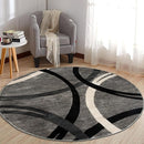 Rugshop Modern Wavy Circles Design Round Area Rug 8' Gray by TinyTreasures Baby Boutique
