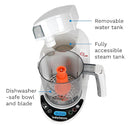 Baby Brezza One Step Baby Food Maker Deluxe – Auto shut Off, Dishwasher Safe Cooker and Blender to Steam + Puree Organic Food for Infants + Toddlers - Set of 3 Pouches + 3 Funnels by TinyTreasures Baby Boutique