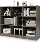 Tangkula 8-Cube Bookcase, Wood 3 Tier Open Storage Bookshelf, Modern Multipurpose Display Cabinet for Living Room, Study, Reading Nook, 48 x 12.5 x 36.5 Inch, Grey by CozyNest Decor
